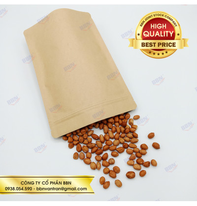 Túi giấy kraft ghép bạc đáy đứng zipper không cửa sổ(10kg)